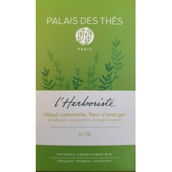 Tilleul, Camomille, Fleur d'Oranger BIO, L'Herboriste N°74, 20 mousselines